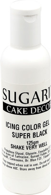 

SUGARIN Icing Color Gel, 125gm_Super Black Gelatin Paste(125 g)