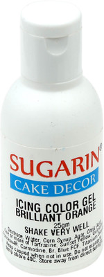 

SUGARIN Icing Color Gel, 25gm, Brilliant Orange Gelatin Paste(25 g)