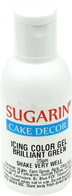 

SUGARIN Icing Color Gel, 25gm, Brilliant Green Gelatin Paste(25 g)