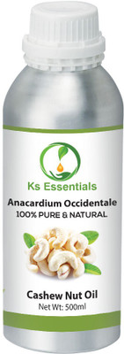 

Ks Essentials 100% Pure Cashew Nut Oil (Anacardium occidentale) Natural Therapeutic Grade(500 ml)
