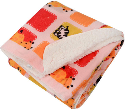 

Baby Grow Animal  Fleece Blanket(Polyester, ORANGE-PEACH