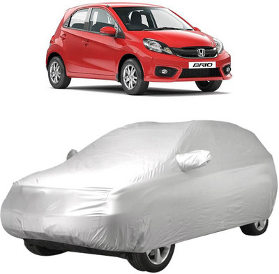 InayaAutoMotive Car Cover For Honda Brio (With Mirror Pockets)(Silver)
