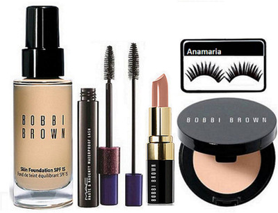 

anamaria Eyelashes & Bobbi Brown Skin Foundation & Lipstick & Concealer With Haute Naughty Double Effect Mascara(Set of 5)