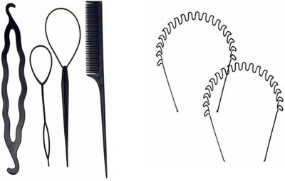 

S R Enterprises hair diy kit accessories for use girls head bands zigzag (pack of 6pcs)(Set of 6)