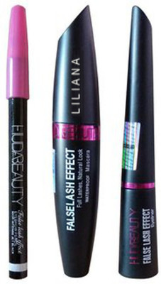 

Liliana Mascara with Eyeliner And Huda Eyebrow Pencil Set of 3(Set of 3)