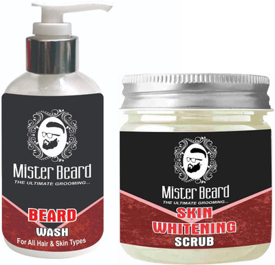 

Mister Beard Beard Wash 200ml WITH Skin Whitening Scrub 100g(Set of 2)
