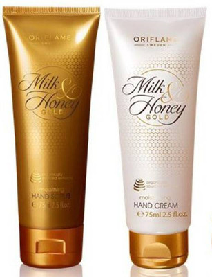 

Oriflame Milk & Honey Gold Hand Care Combo kit (Hand Scrub, Hand Cream) (Set of 2)(Set of 2)