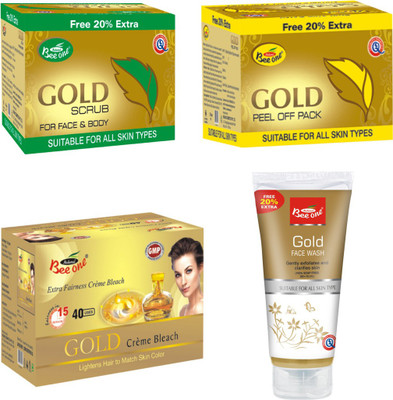 

BEEONE GOLD FACE PACK,GOLD FACE WASH,GOLD BLEACH,GOLD SCRUB COMBO PACK (PACK OF 4 550 GM)(Set of 4)