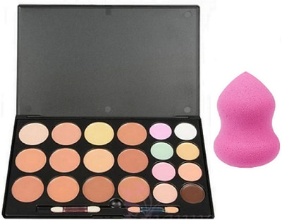 

Butees18 Twenty Shade Base Palette (Concealer) & Spongy Puff (Set of 2)(Set of 2)