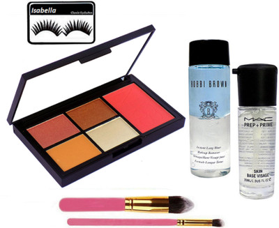 

ISABELLA Eyelashes & Nars 4 Shades Eye Shadow,1 Shade Blusher Palette & 2 Makeup Brush & Prep+Prime Primer & Bobbi Brown Makeup Remover(Set of 6)