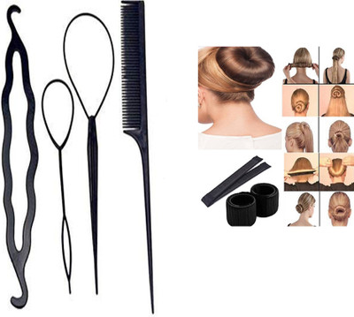 

S R Enterprises hair diy kit easy styling tool scale donut (set of 5pcs)(Set of 5)