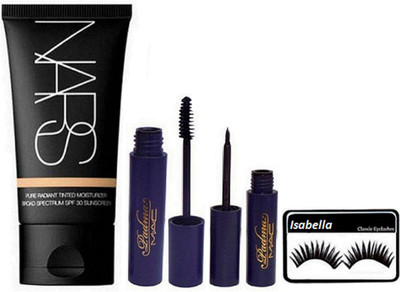 

ISABELLA Eyelashes & Nars Pure Radiant Moisture Foundation & Padma Eyeliner+Mascara(Set of 4)