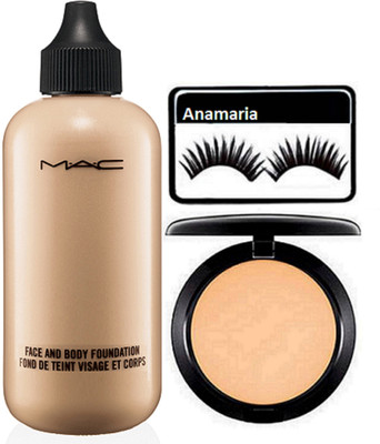 

anamaria Eyelashes & Mac Face&Body Foundation With Compact(Set of 3)