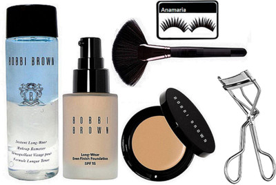 

anamaria Eyelashes & Bobbi Brown Makeup Remover & Corrector Concealer & Foundation & Makeup Brush With Eyelashes Curler(Set of 6)