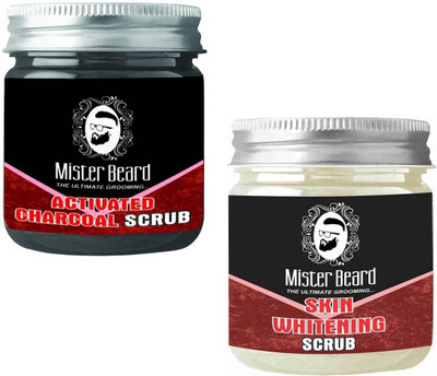 

Mister Beard Charcoal Scrub 100gm WITH Skin Whitening Scrub 100g(Set of 2)