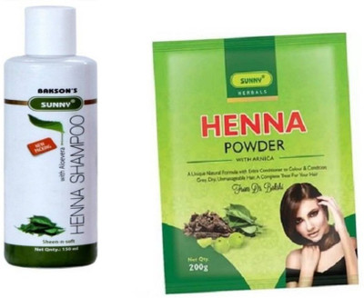 

Bakson's Heena Shampoo - With Aloevera - 150ml + Herbals Henna Powder 200g - With Arnica(Set of 2)