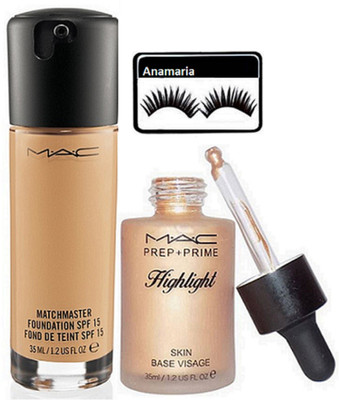 

anamaria Eyelashes &Mac Match Master Foundation & Prep+Prime Highlight(Set of 3)