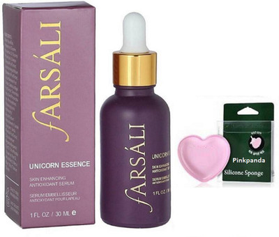 

Pinkpanda Silicon Puff, Purple Farsali Unicorn Essence Face Serum(Set of 2)