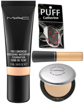 

catherine silicon puff with pro long wear foundation, mineralize concealer, studio perfect compact(Set of 4)