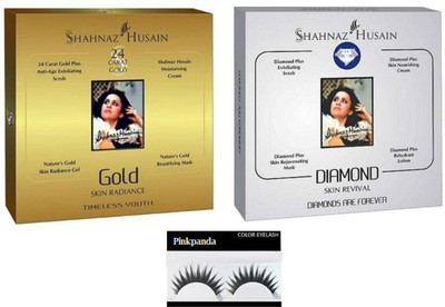 

Pinkpanda Eyelashes With Shahnaz Husain Gold & Diamond Facial Kit(Set of 3)