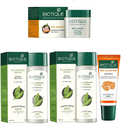 

BIOTIQUE BIO Morning Nectar Flawless Skin Moisturizer, ALMOND SOOTHING & NOURISHING EYE CREAM, EYE GEL(Set of 4)