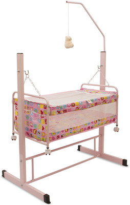 

Baybee Baby Cradle Swing | Bedding Set with Mosquito Net, Hanging Teddy Bear Toy for Kids|Lightweight and Transportable (Pink)(Pink)