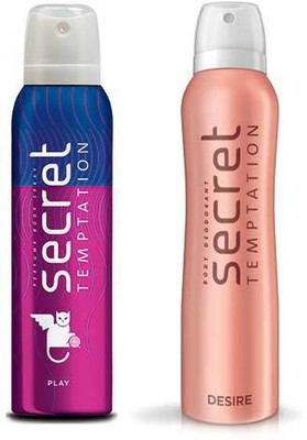

Secret Temptation Desire and Play Deodorant Combo Pack for women 150 ML each (Pack of 2) Deodorant Spray - For Women(300 ml, Pack of 2)