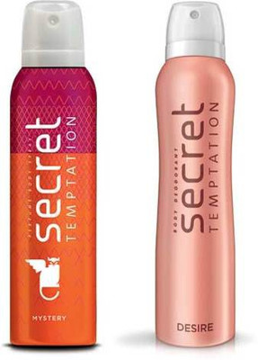 Secret Temptation Desire and Mystery Deodorant Spray - For Women(300 ml, Pack of 2)