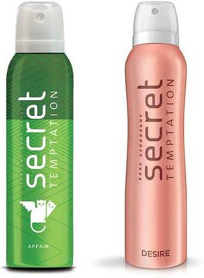

Secret Temptation Affair and Desire Deodorant Combo Pack for women 150 ML each (Pack of 2) Deodorant Spray - For Women(300 ml, Pack of 2)