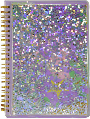 smily kiddos Twinkle Metallic A5 Notebook Singled Ruled 80 Pages(Purple)