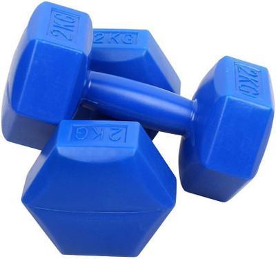 

Star X 1 Grade Pvc Hexa Shape Dumbbell, 2 kg Each Filled With Sand And Cement Fixed Weight Dumbbell(4 kg)