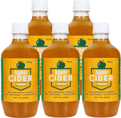 

IndoSwasth Apple Cider Vinegar with Mother of Vinegar - 500ml ( Pack of 5 ) Apple Cider Vinegar(5x500 ml, Unflavoured Flavored)