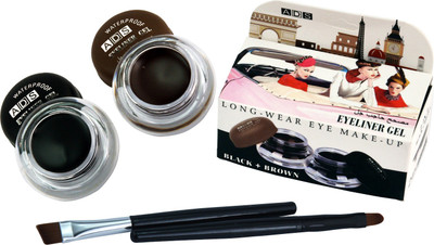

ADS 2 in 1 Black & Brown Water Proof & Smudge Proof 24hrs Gel Eyeliner 7 g(Jet Black)