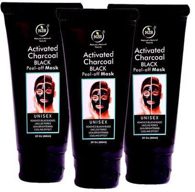 

N2B Activated Charcoal Purifying Black Peel Off Face Mask (Pack of 3) | Blackheads, Whiteheads & Dirt & Instant Glow(60 ml)