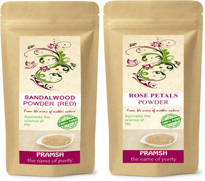 

PRAMSH Premium Quality Red Sandalwood 200gm & Rose Petals 400gm Powder Combo(600 g)