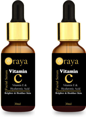 

ORAYA Vitamin C 20% + Vitamin E & Hyaluronic Acid Facial Serum Anti Wrinkle / Aging, Dark Circles, Sun Damage Serum (60 ml) Pack of-2-Bottle(60 ml)