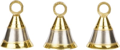 Magic's Max Puja Hand Bell Brass Pooja Bell(Gold, Pack of 3)