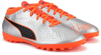 Puma Boys & Girls Lace Football Shoes(Silver, Black