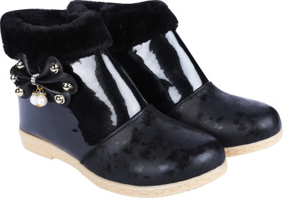 

LNG Lifestyle Girls Slip on Casual Boots(Black