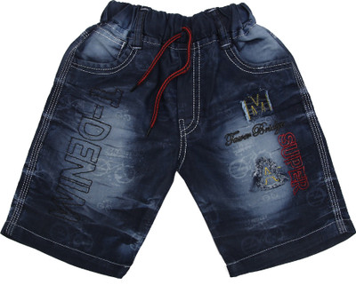 ZADMUS Short For Boys Casual Embriodered Denim(Blue, Pack of 1)