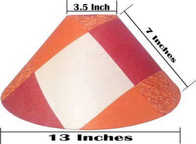 

RDC 13" Round Orange Checks Designer - B22 Holder Ring Size Table Lamps Lamp Shade(Cotton, Plastic)