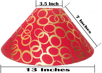 

RDC 13" Round Red with Golden Polka Dots Designer - B22 Holder Ring Size Table Lamps Lamp Shade(Cotton, Plastic)