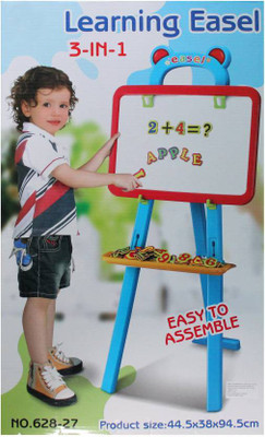 

DMTE 3 In 1 Educational Magnetic White Chalk Board Learning Easel For Kids 84 Pcs(Multicolor)
