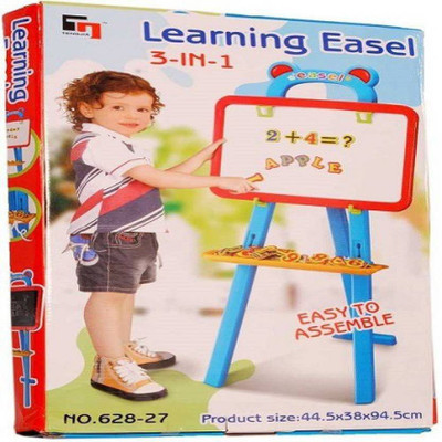

DMTE 3 In 1 Double Sided Educational Magnetic White Chalk Board Learning Easel For Kids 84 Pcs(Multicolor)