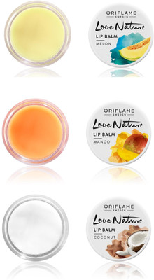 Oriflame Love Nature Lip Balm (Coconut, Mango, Melon) Coconut, Mango, Melon(Pack of: 3, 21 g)