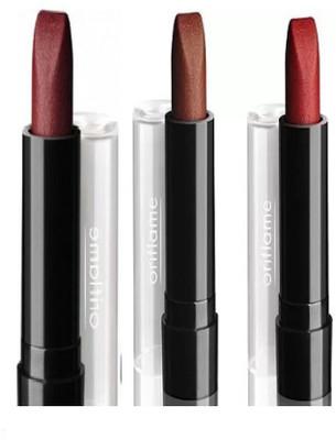 

Oriflame Pure Colour lipstick Pack of 3(tempting brown, radiant red, soft cherry)