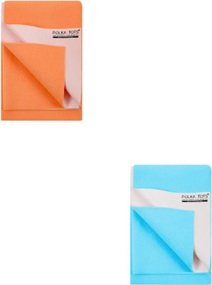 

Polka Tots Velvet Baby Bed Protecting Mat(Peach, Sky Blue