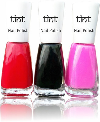 

Tint Nail polish Red Black Pink set of 3 Black(Pack of 3)