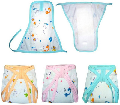 

Baby Shopiieee premium cotton padded reusable baby nappy - Pack of 5 -(0-3 Months)-JBC-01, Multicolor