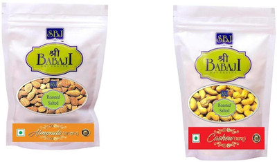 

Shree BABAJI Roasted Almond(Badam) + Roasted Cashew(Kaju) {200 Grams each} Assorted Nuts(400 g, Box)